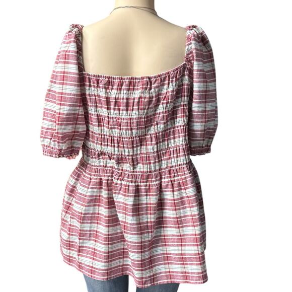 Lane Bryant Off Shoulder Summer Top Size 30/32 in Red and White - Picture 3 of 11